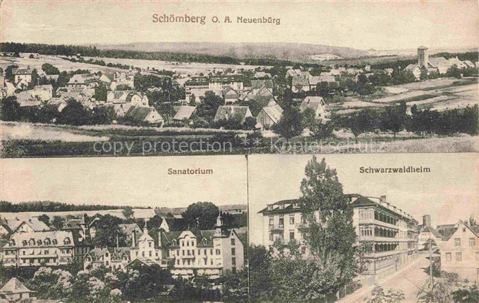 Schoemberg  Schwarzwald Calw BW Panorama Sanatorium Schwarzwaldheim