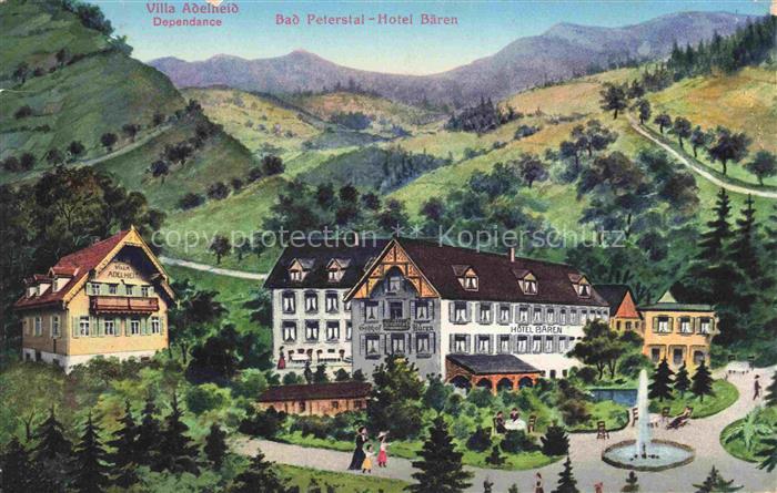 Bad Peterstal-Griesbach Villa Adelheid Dependance Hotel Baeren Kuenstlerkarte