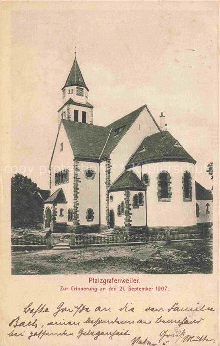 Pfalzgrafenweiler Kirche Erinnerungskarte an den 21. September 1907