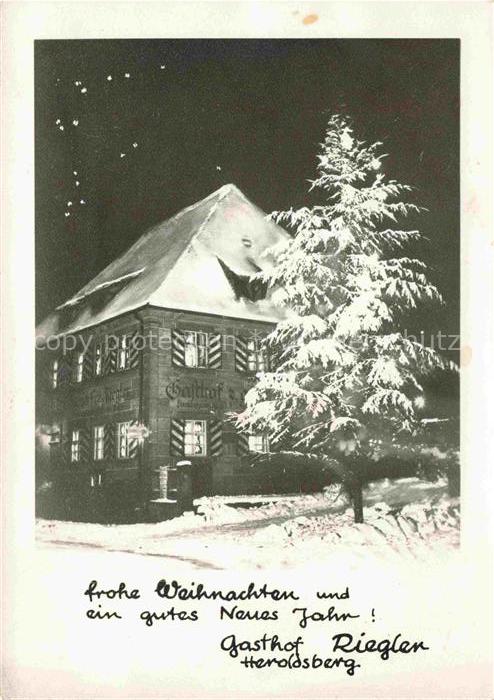 Heroldsberg Erlangen-Hoechstadt Nuernberg Bayern Gasthof Riegler Weihnachtskarte