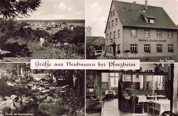 Neuhausen Pforzheim Enzkreis BW Panorama Gasthof Zur Traube Partie im Monbachtal