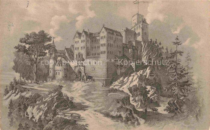 BADEN-BADEN BW Das alte Schloss vor seiner Zerstoerung