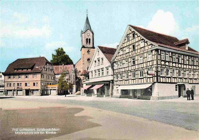 Sulzbach Murr BW Marktplatz mit Ev Kirch