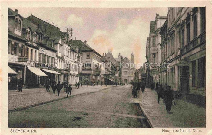 SPEYER Rhein Hauptstrasse mit Dom Feldpost
