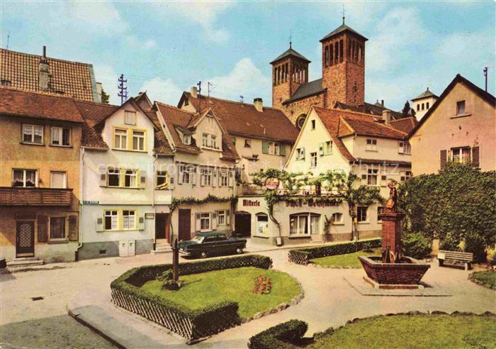 Bensheim Bergstrasse Stollplatz mit Fraa vun Bensem