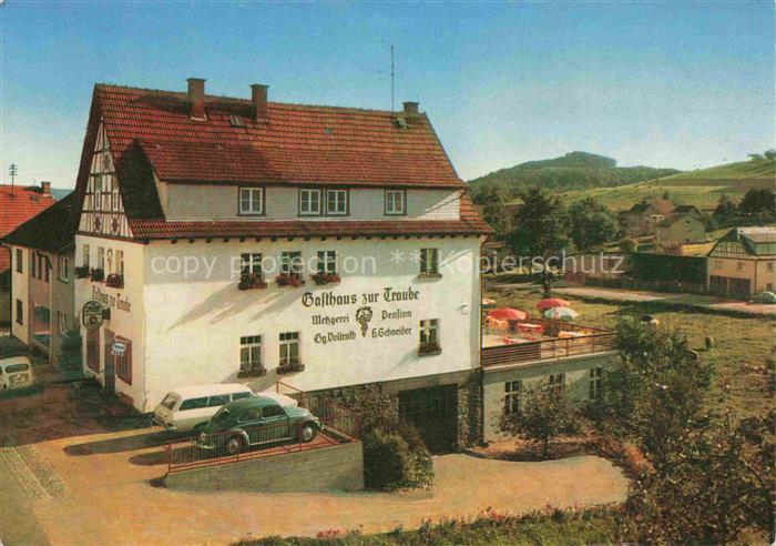 Winterkasten Lindenfels Hessen Gasthaus zur Traube mit Metzgerei