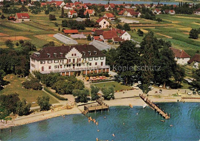 Insel Reichenau Bodensee Strandhotel Loechnerhaus Fliegeraufnahme