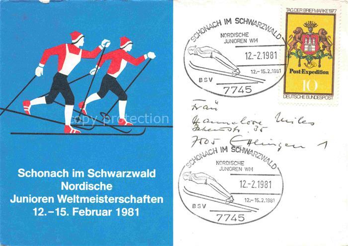 Schonach  Schwarzwald BW Nordische Junioren Weltmeisterschaften 1981 Plakat