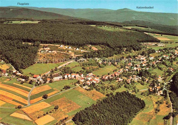 Kortelshuette Rothenberg Odenwald Fliegeraufnahme mit Gasthaus Pension Zum Weiss