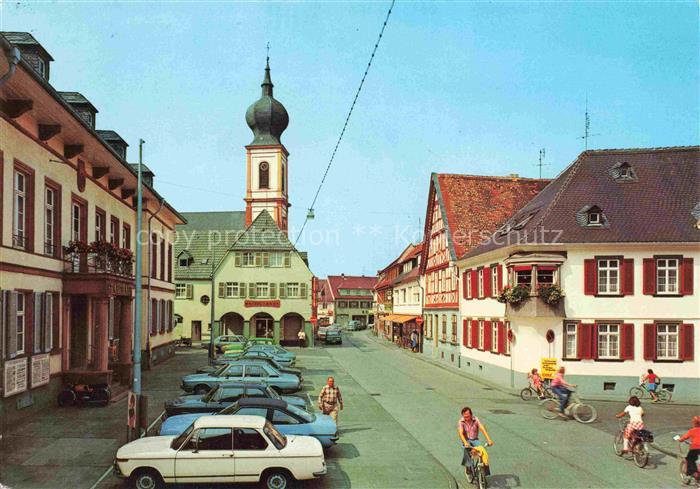 Gernsheim Hessen Stadthausplatz mit kath Kirche