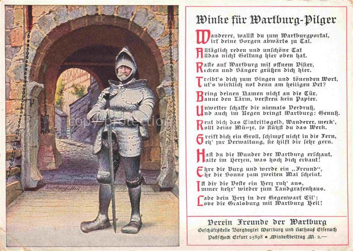Wartburg Burg EISENACH Ritter am Eingangstor der Wartburg