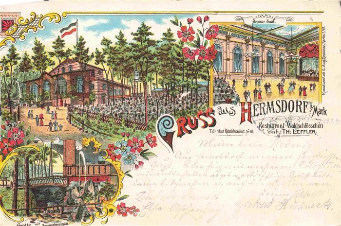 Hermsdorf Mark BERLIN Grotte mit Springbrunnen Restaurant Waldschloesschen Gross