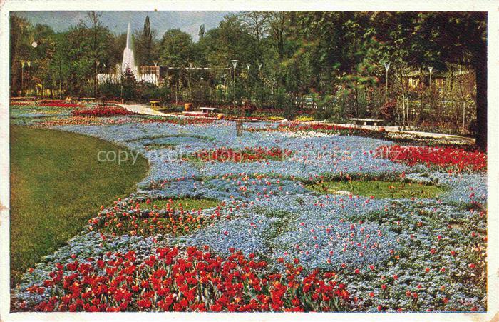 Reichsgartenschau 1936 Jahresschau DRESDEN Eichwiese Blumenplan Leuchtfantaene