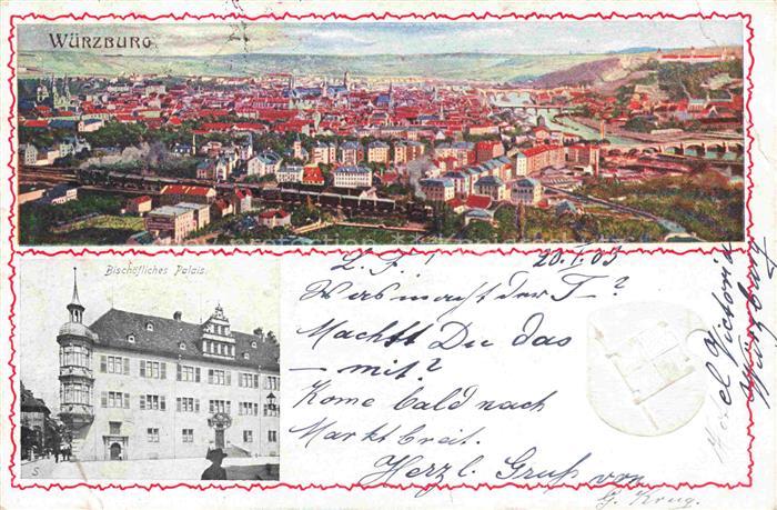 WueRZBURG Bayern Panorama Bischoefliches Palais