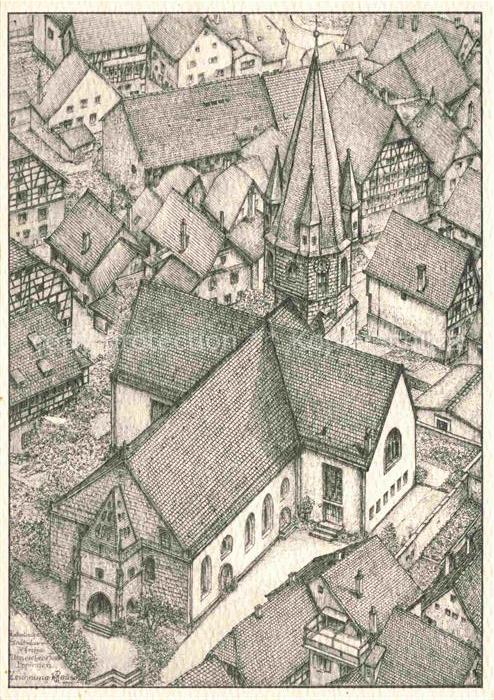 Eppingen Kath Stadtpfarrkirche Unsere Liebe Frau Mariae Himmelfahrt Zeichnung