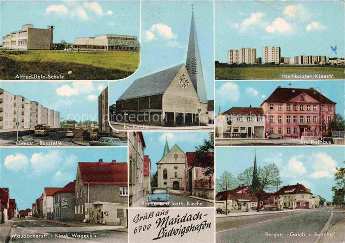 Maudach Ludwigshafen Rhein Alfred Dela Schule Kleestrasse Ev Kirche Maudacherstr