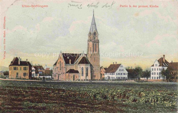 Soeflingen ULM Donau BW Partie bei der protestantischen Kirche