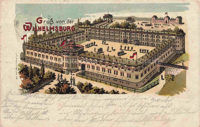 ULM Donau Wilhelmsburg Kaserne Litho Feldpost