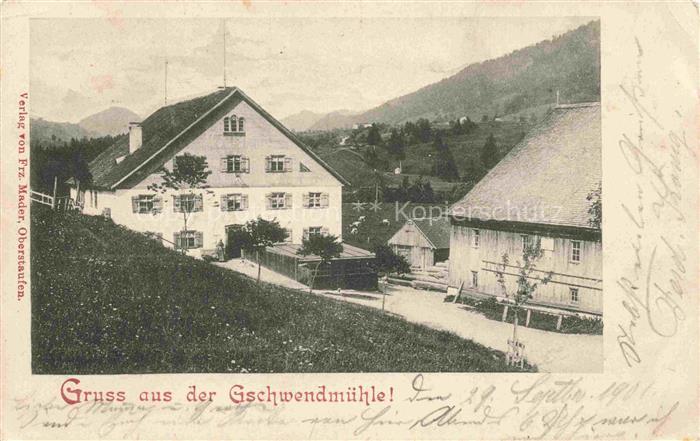 Gschwendmuehle Oberstaufen Oberallgaeu Bayern Teilansicht