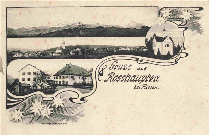 Rosshaupten 816m Forggensee Allgaeu FuessEN Bayern Panorama Alpen Kapelle