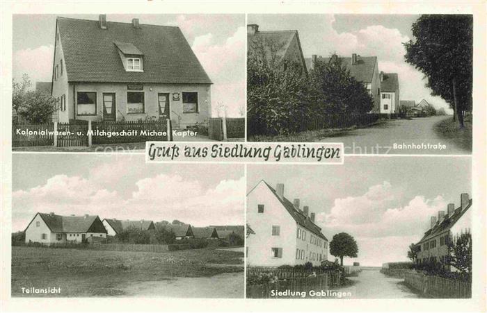 Gablingen AUGSBURG Kolonialwaren Milchgeschaeft Bahnhofstrasse Teilansicht Siedl