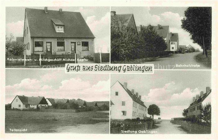 Gablingen AUGSBURG Kolonialwaren Milchgeschaeft Bahnhofstrasse Teilansicht Siedl