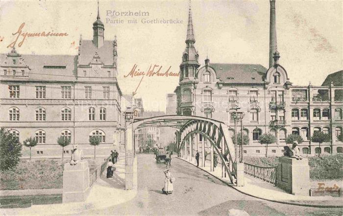 PFORZHEIM BW Partie mit Goethebruecke