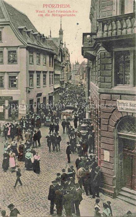 PFORZHEIM BW Westliche Karl-Friedrich-Strasse um die Mittagsstunde