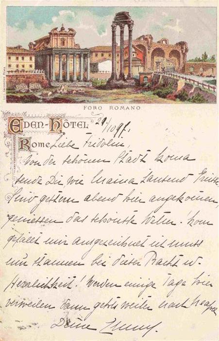 Rom  ROMA IT Foro romano Eden-Hotel Kuenstlerkarte