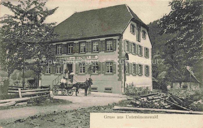 Untersimonswald Gasthaus zum Deutschen Hof Pferdekutsche