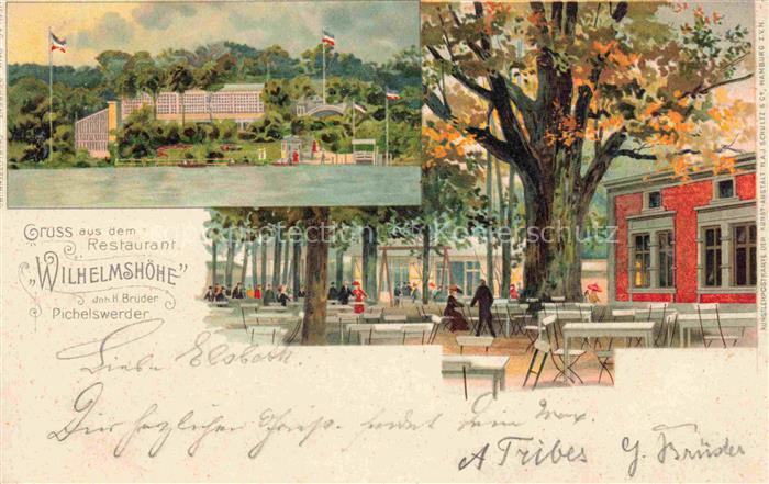 Pichelsdorf Restaurant Wilhelmshoehe Pichelswerder Kuenstlerkarte