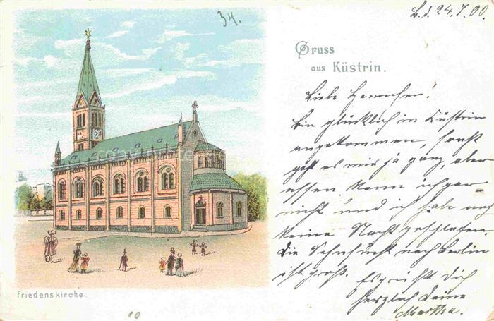 Kuestrin-Kietz Brandenburg Friedenskirche Litho