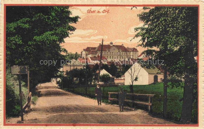 Usti nad Orlici Wildenschwert CZ Teilansicht Kuenstlerkarte