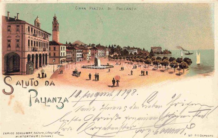 Pallanza Lago Maggiore Piemonte IT Gran Piazza Litho