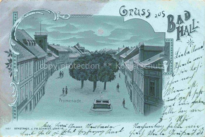 Bad Hall Solbad Hall Oberoesterreich AT Promenade Litho