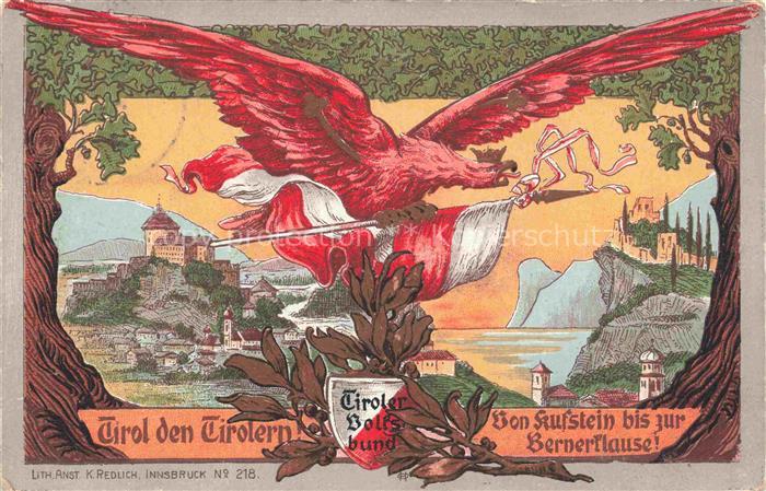 KUFSTEIN Tirol AT Tirol den Tirolern Tiroler Volksbund von Kufstein bis zur Bern