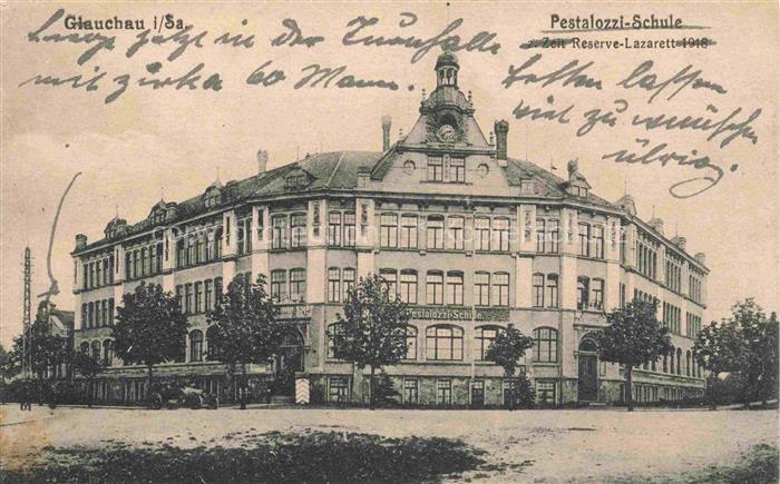 Glauchau Sachsen Pestalozzi-Schule zur Zeit Reserve-Lazarett 1948