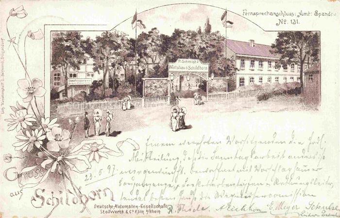 Schildhorn Grunewald CHARLOTTENBURG-WILMERSDORF BERLIN Schmidt's Wirtshaus Litho