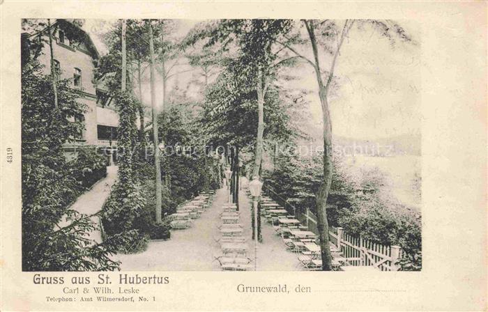 Grunewald CHARLOTTENBURG-WILMERSDORF BERLIN Gaststaette Restaurant St. Hubertus