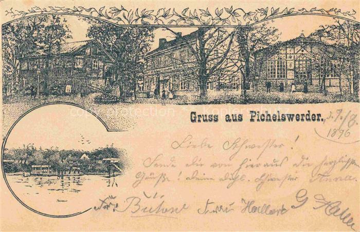 Pichelswerder Insel Spandau BERLIN Teilansicht Wirtshaus Café am Wasser Deutsche