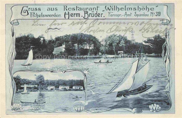 Pichelswerder Insel Spandau BERLIN Restaurant Wilhelmshoehe am Wasser