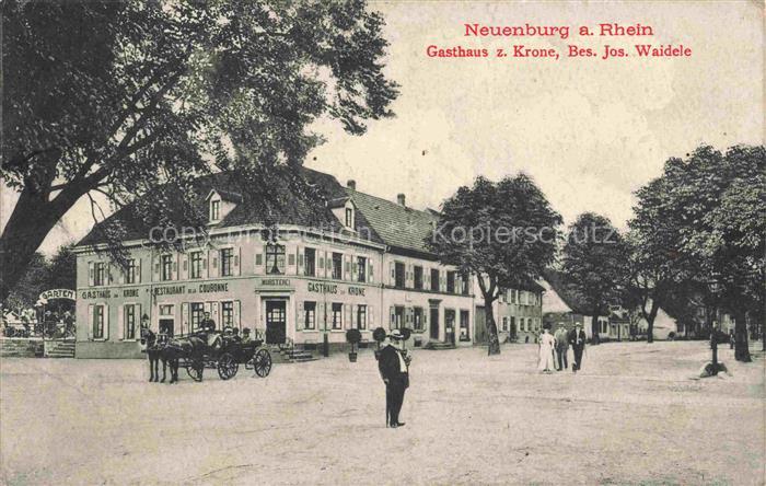 Neuenburg  Rhein Gasthaus zur Krone Feldpost Pruefstempel