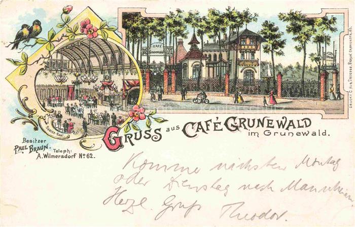 Grunewald CHARLOTTENBURG-WILMERSDORF BERLIN Café Grunewald im Grunewald Speisesa