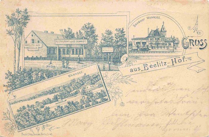 Wannsee STEGLITZ-ZEHLENDORF BERLIN Beelitz-Hof Restaurant Bahnhof Panorama Wanns