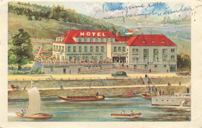 Davle Dawle PRAHA Prag Prahy Prague Hotel Restaurant Pivovare Kuenstlerkarte