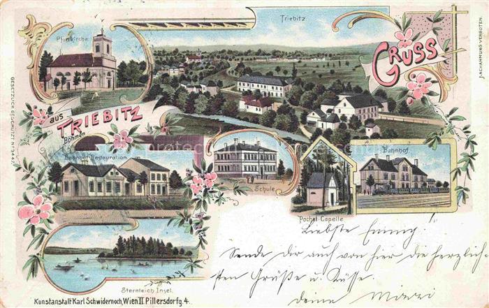 Triebitz Trebovice PARDUBICE Pardubitz CZ Panorama Kirche Bahnhof Restauration S