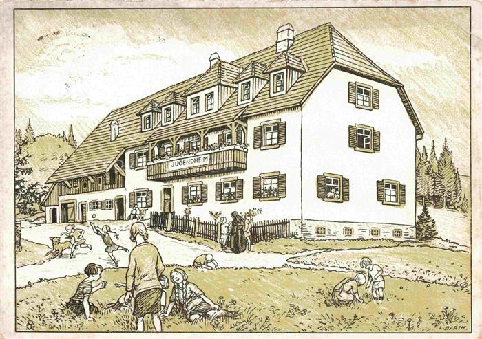 Unteralpfen Albbruck St Blasien BW Jugendheim Stieg Barth Kuenstlerkarte