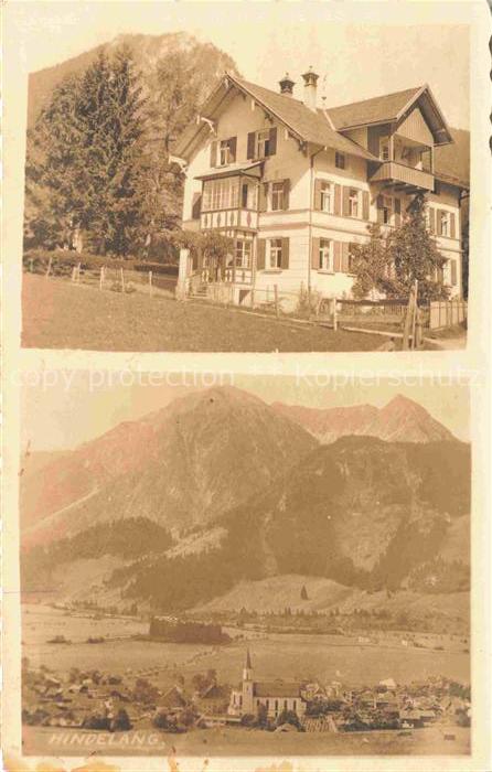 HINDELANG Oberallgaeu Panorama Ansicht mit Kirche Gaestehaus Allgaeuer Alpen