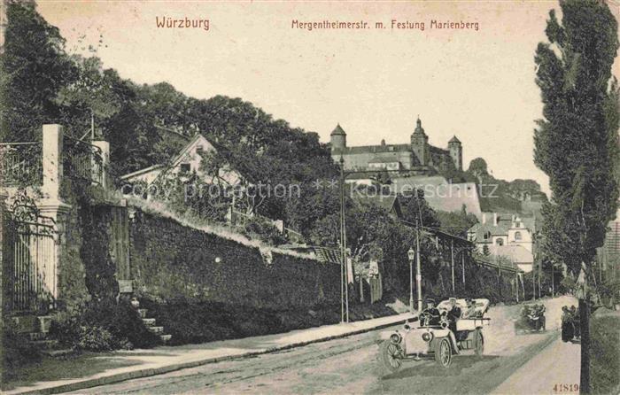 WueRZBURG Bayern Mergentheimerstrasse mit Festung Marienberg