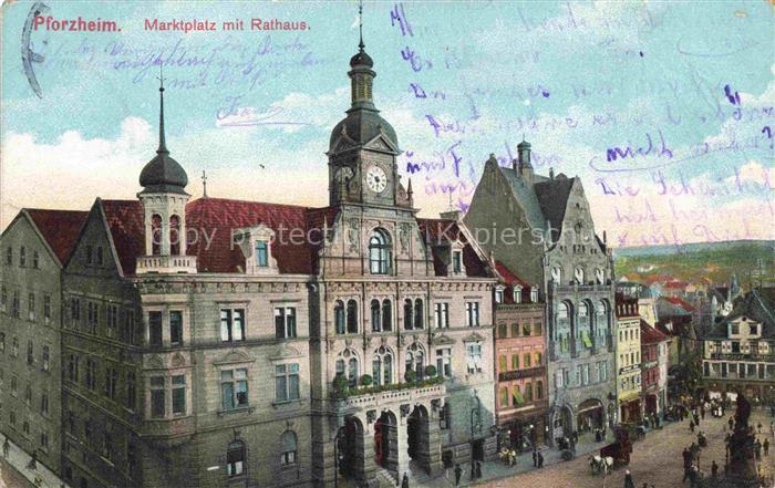 PFORZHEIM BW Marktplatz mit Rathaus